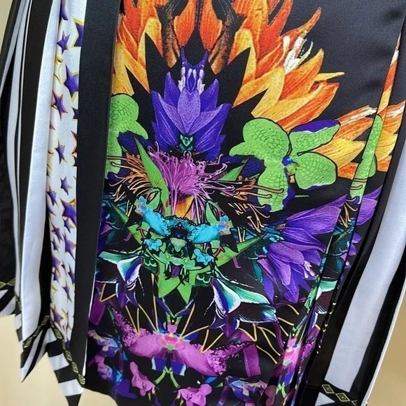 Just Cavalli sleeveless black/white & floral dress - size 38/8 - NWT - Picture 5 of 15